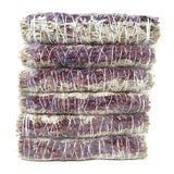 9" White Sage & Purple "Royal" Lavender Smudge Stick - Magick Magick.com