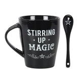 9 oz Ceramic Mug and Spoon Set - Stirring Up Magic - Magick Magick.com