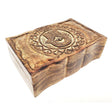 9" x 6" Carved Wood Box - Hamsa Hand Evil Eye - Magick Magick.com