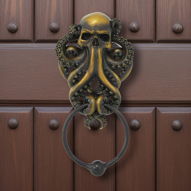 9.25" Octopus Skull Door Knocker