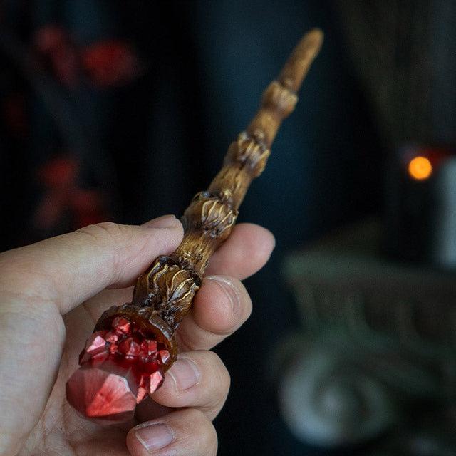 9.3" Skull Crystal Magic Wand - Magick Magick.com