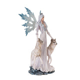 9.45" Snow Queen with Wolves Statue - Magick Magick.com