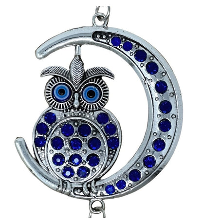 9.5" Evil Eye Talisman - Owl Crescent Moon with Evil Eye - Magick Magick.com