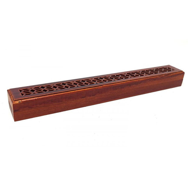 9.5" Wood Incense Box Burner - Rosewood - Magick Magick.com