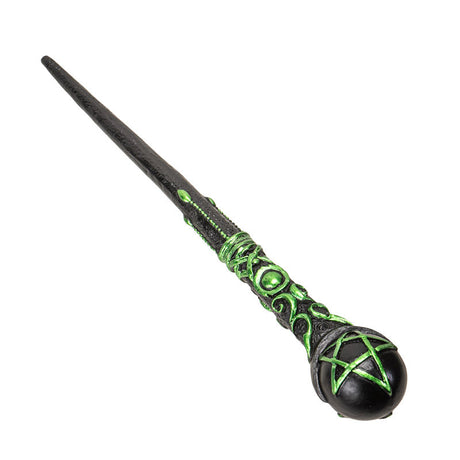 9.65" Green Pentacle Magic Wand - Magick Magick.com