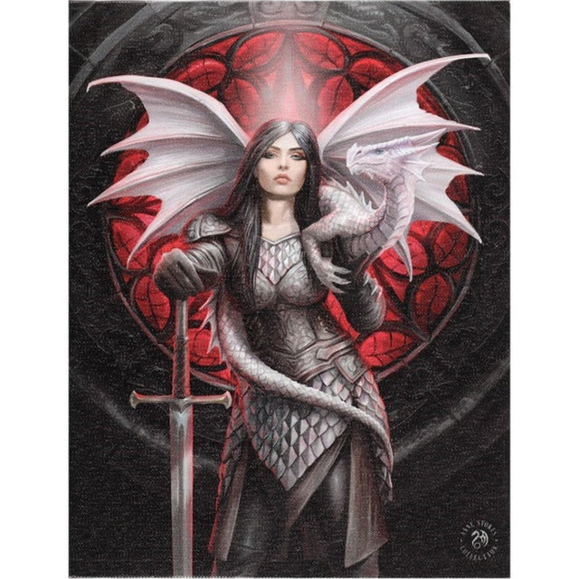 9.8" Anne Stokes Canvas Print - Valour Fairy - Magick Magick.com