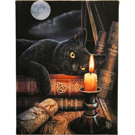 9.8" Lisa Parker Canvas Print - Witching Hour Cat - Magick Magick.com