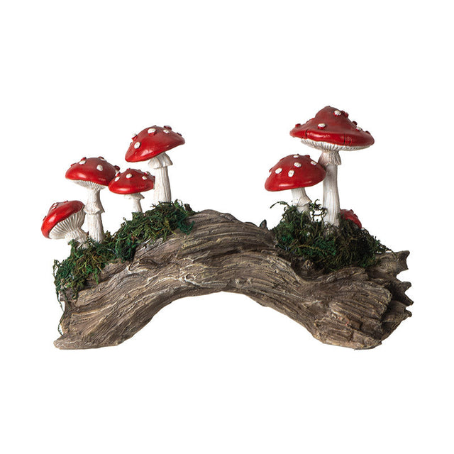 9.8" Mushrooms on a Stump Statue - Magick Magick.com