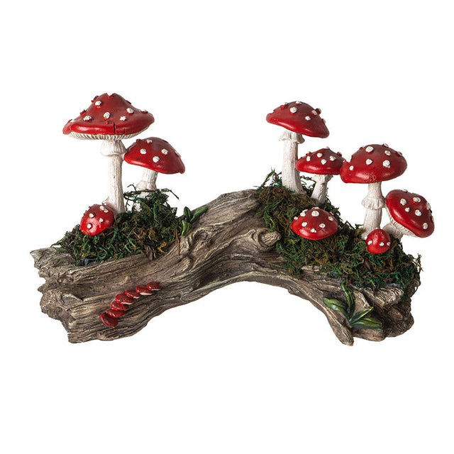 9.8" Mushrooms on a Stump Statue - Magick Magick.com