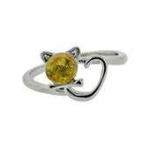 Adjustable Gemstone Kitty Cat Rings Display (24 Assorted Stone Rings) - Magick Magick.com