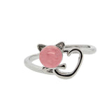 Adjustable Gemstone Kitty Cat Rings Display (24 Assorted Stone Rings) - Magick Magick.com