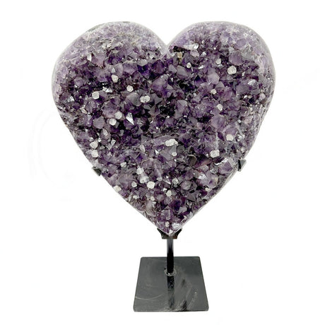 Amethyst Geode Heart on Metal Stand (110 lbs) - Magick Magick.com