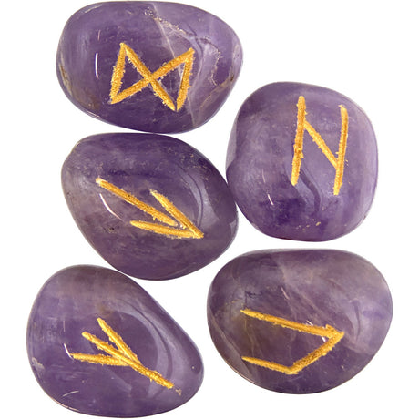 Gemstone Rune Set - Amethyst - Magick Magick.com