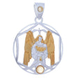 Archangel Gabriel Gold Plated Sterling Silver Pendant with Citrine - Magick Magick.com