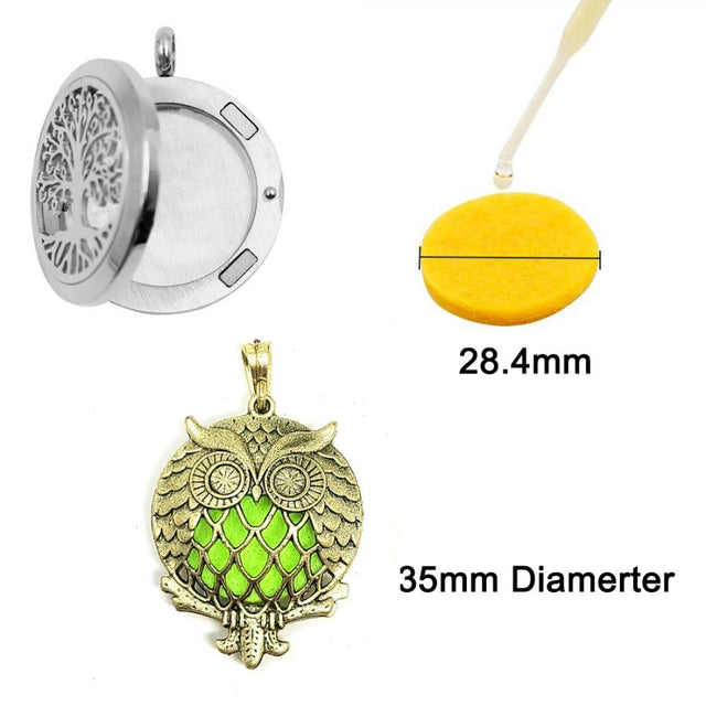 Aromatherapy Diffuser Necklace / Locket - Owl - Magick Magick.com