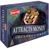 Attracts Money HEM Cone Incense (10 Cones) - Magick Magick.com