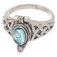 Blue Topaz Round Box Sterling Silver Ring - Magick Magick.com