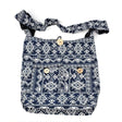 Blue & White Woven Cotton Shoulder Bag - Magick Magick.com