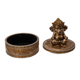 Bronze Ganesha Round Trinket Box - Magick Magick.com