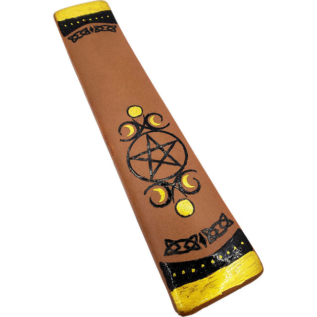 Ceramic Incense Holder - Triple Moon Pentacle - Magick Magick.com