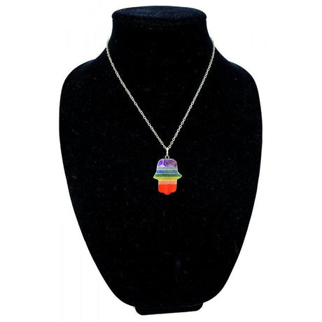 Chakra Bonded Gemstone Hamsa Pendant - Magick Magick.com