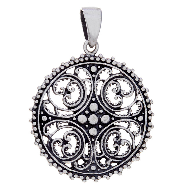 Circular Arabesque Sterling Silver Pendant - Magick Magick.com