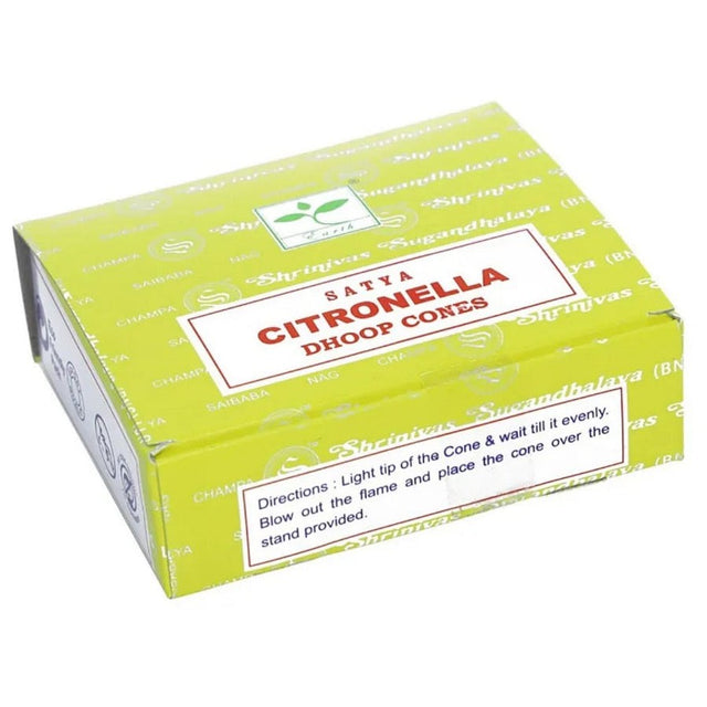 Citronella Satya Dhoop Incense Cones (12 Pack) - Magick Magick.com