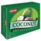 Coconut HEM Cone Incense (10 Cones) - Magick Magick.com