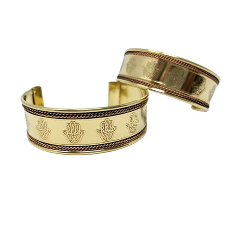 Copper & Brass Bracelet - Hamsa Hand - Magick Magick.com