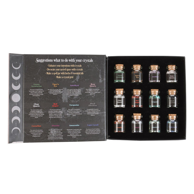 Crystals for Spells Chip Bottle Set (Set of 12) - Magick Magick.com