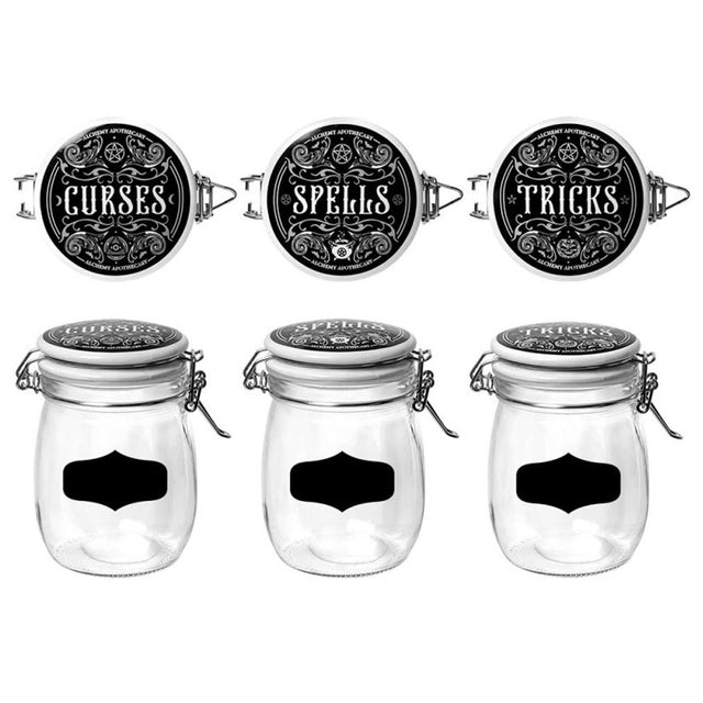 Curses, Spells, Tricks Spell Bottle Jars (Set of 3) - Magick Magick.com