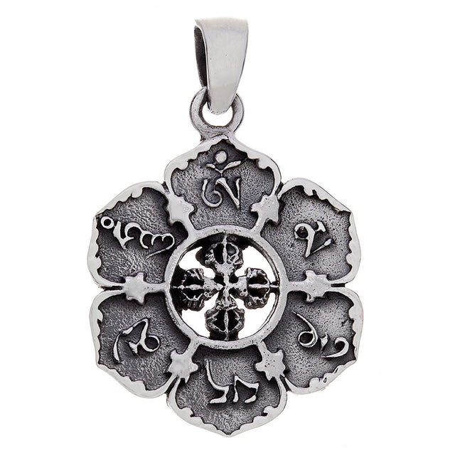 Dorje Flower Eastern Wisdom Sterling Silver Pendant - Magick Magick.com