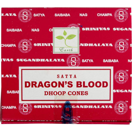 Dragon's Blood Satya Dhoop Incense Cones (12 Pack) - Magick Magick.com
