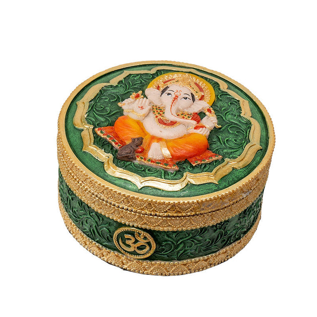 Ganesha Round Trinket Box - Magick Magick.com