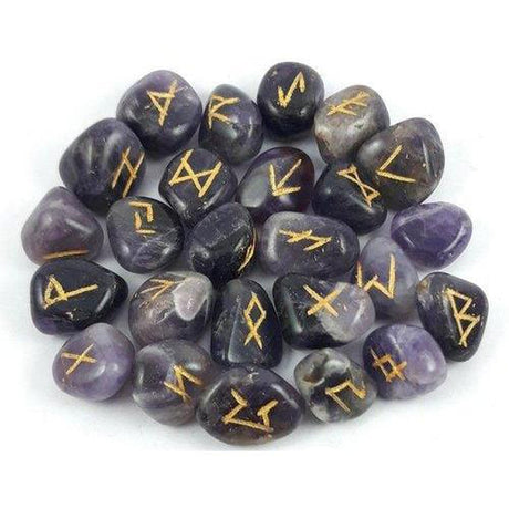 Gemstone Rune Set - Amethyst - Magick Magick.com