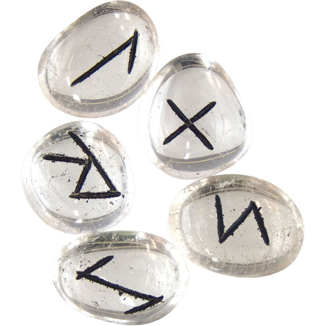 Gemstone Rune Set - Clear Quartz - Magick Magick.com