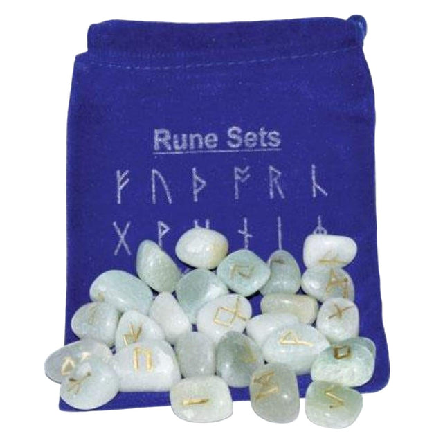 Gemstone Rune Set - Green Aventurine - Magick Magick.com