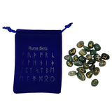 Gemstone Rune Set - Moss Agate - Magick Magick.com