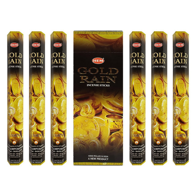 Gold Rain HEM Incense Stick 20 Pack - Magick Magick.com