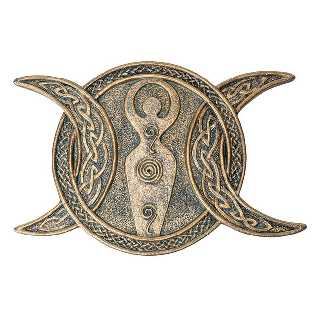 Gold Triple Moon Goddess Stick Incense Burner Holder - Magick Magick.com