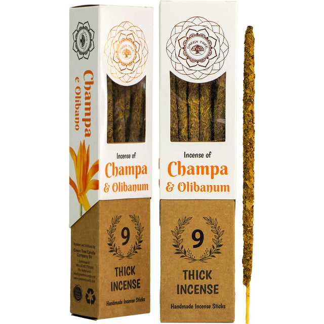 Green Tree Botanical Incense - Champa (9 Thick Sticks) - Magick Magick.com