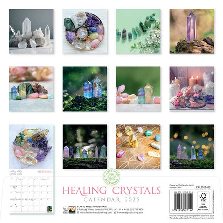 Healing Crystals Wall Calendar 2025 (Art Calendar) by Flame Tree Studio - Magick Magick.com