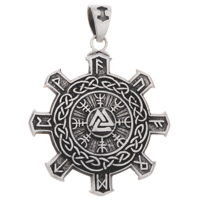 Helm of Awe Viking Norse Sterling Silver Pendant - Magick Magick.com