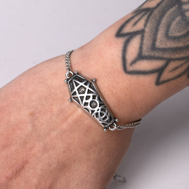 Hex Coffin Wrist Chain Bracelet - Magick Magick.com