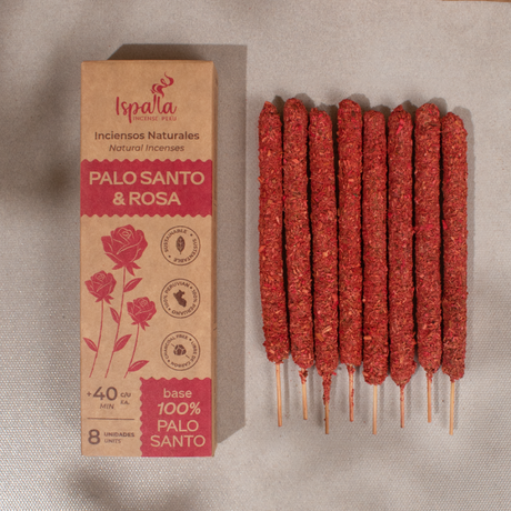 Ispalla - Palo Santo & Rose Incense Sticks (8 Pack) - Magick Magick.com