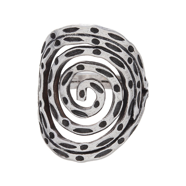 Large Spiral Sterling Silver Ring - Magick Magick.com