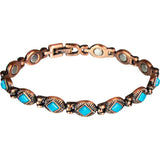 Magnetic Copper and Turquoise Link Bracelet with Magnets - Magick Magick.com