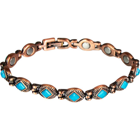 Magnetic Copper and Turquoise Link Bracelet with Magnets - Magick Magick.com