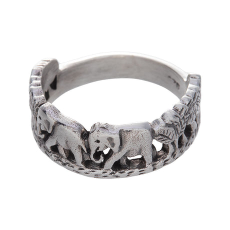 Marching Elephants Sterling Silver Ring - Magick Magick.com