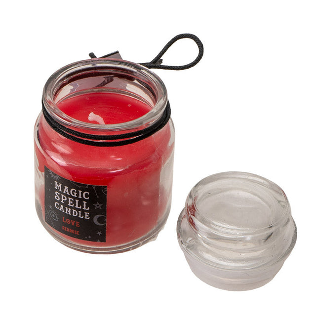 Mini Spell Glass Jar Candle - Love (Red Rose) - Magick Magick.com